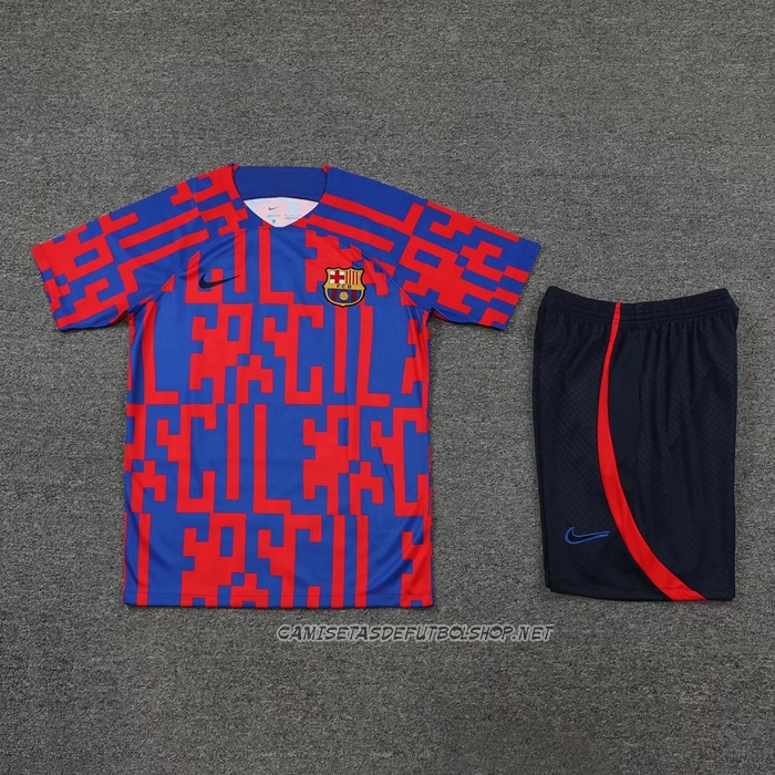 Chandal del Barcelona 22-23 Manga Corta Rojo y Azul - Pantalon Corto